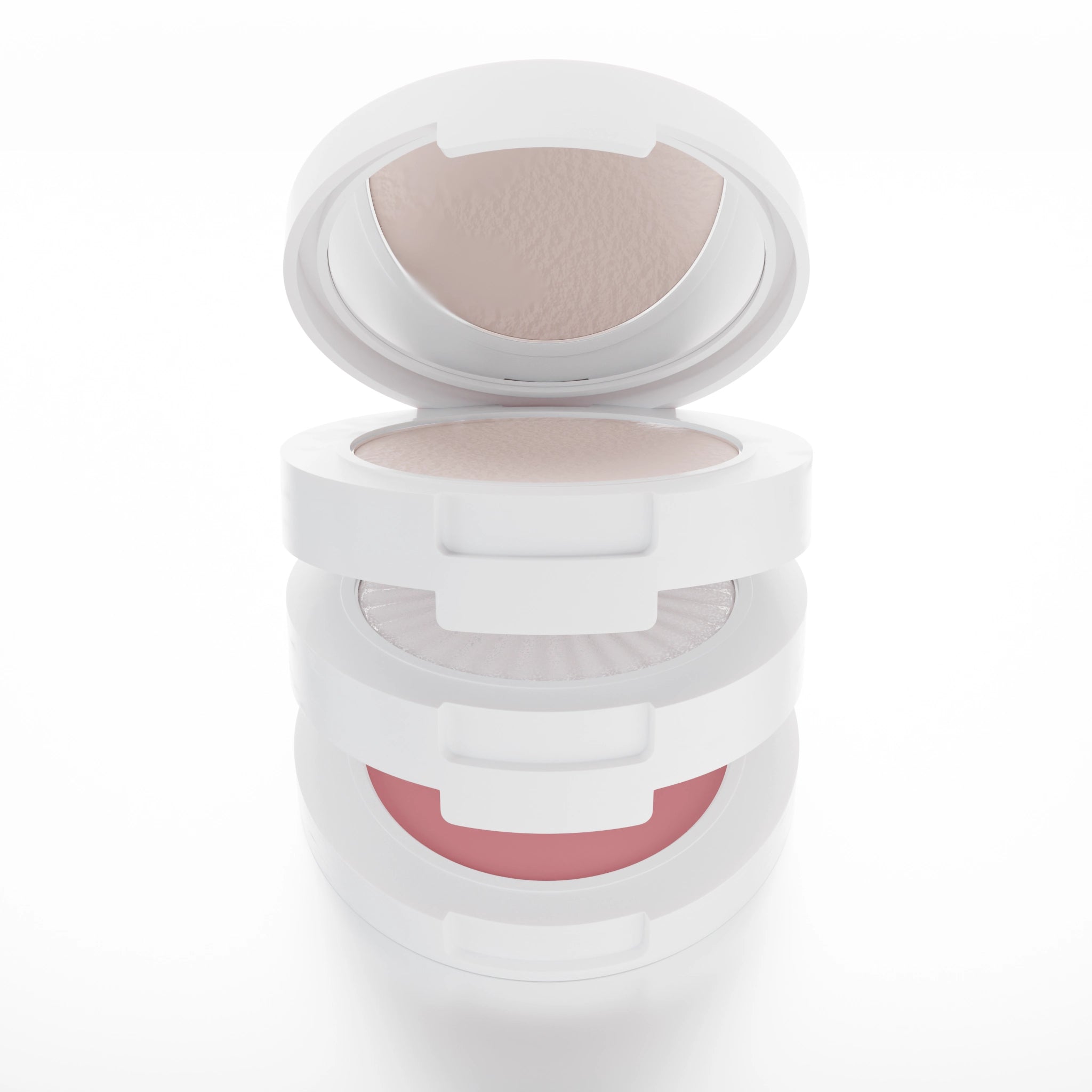 Compact powder with highlighter