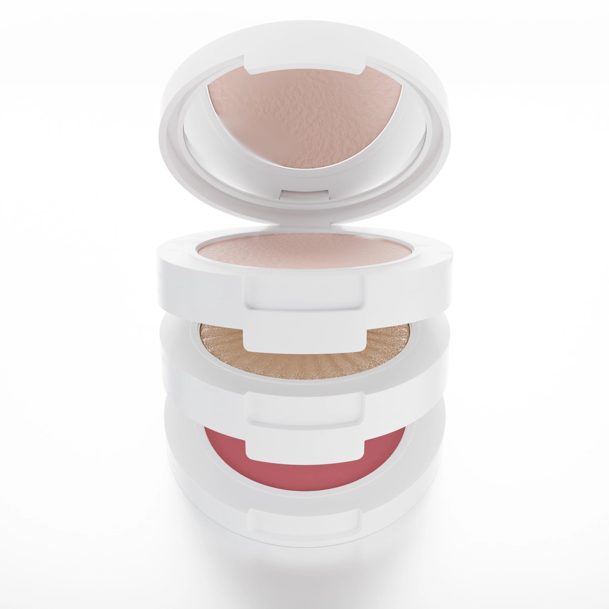 Compact powder with highlighter