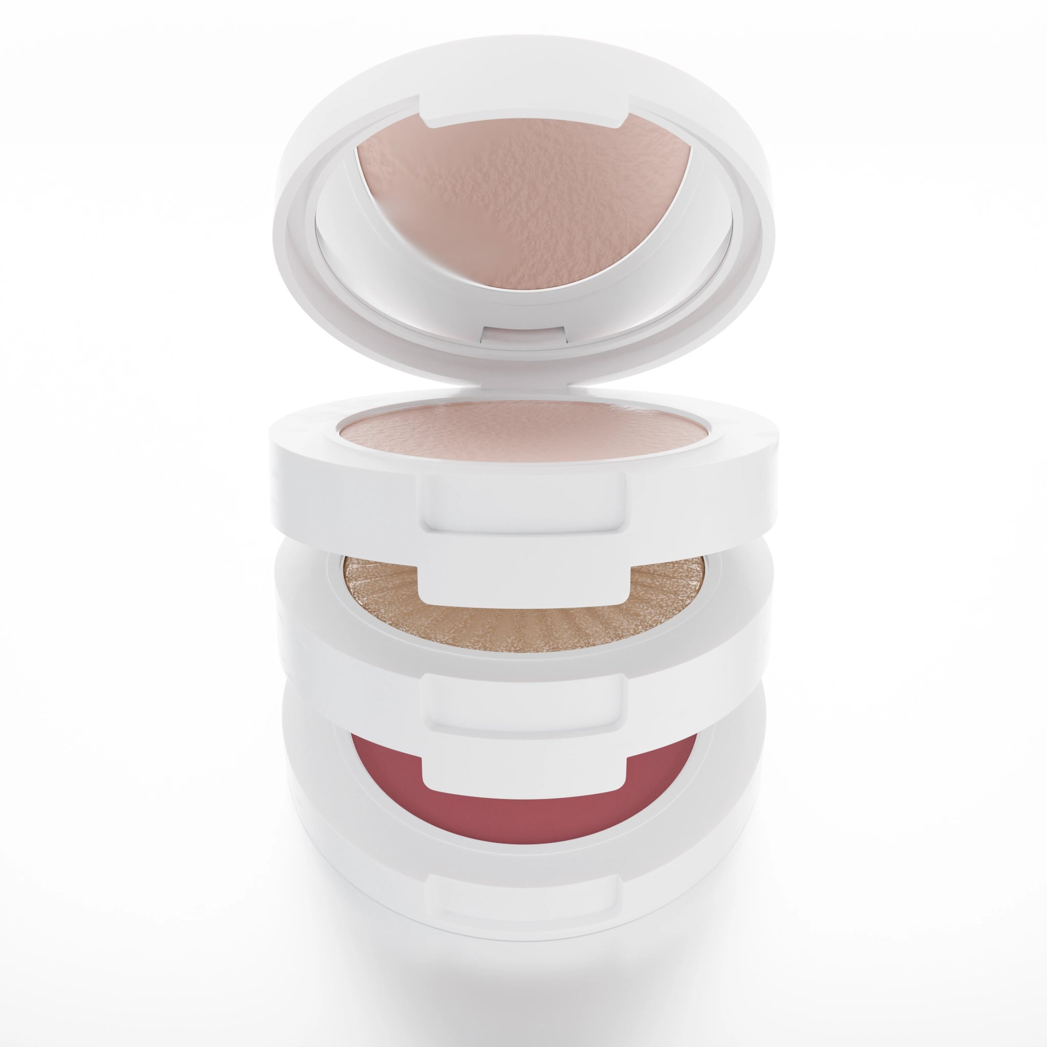 Compact powder with highlighter