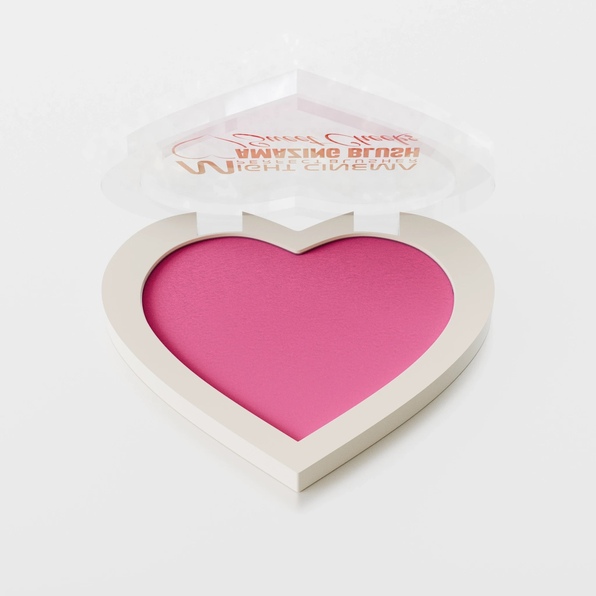 Velvet powder blush in a charming heart-shaped design