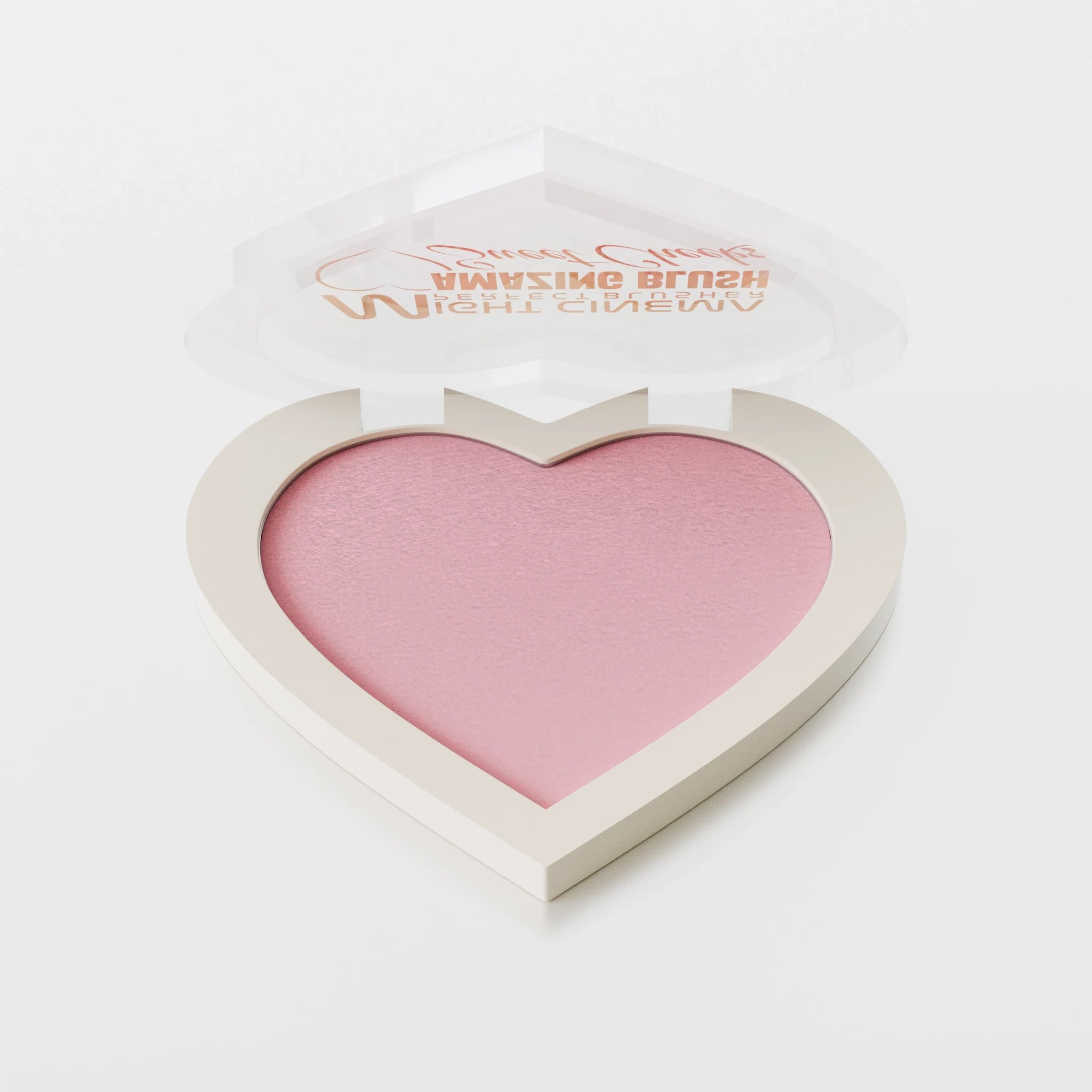 Velvet powder blush in a charming heart-shaped design