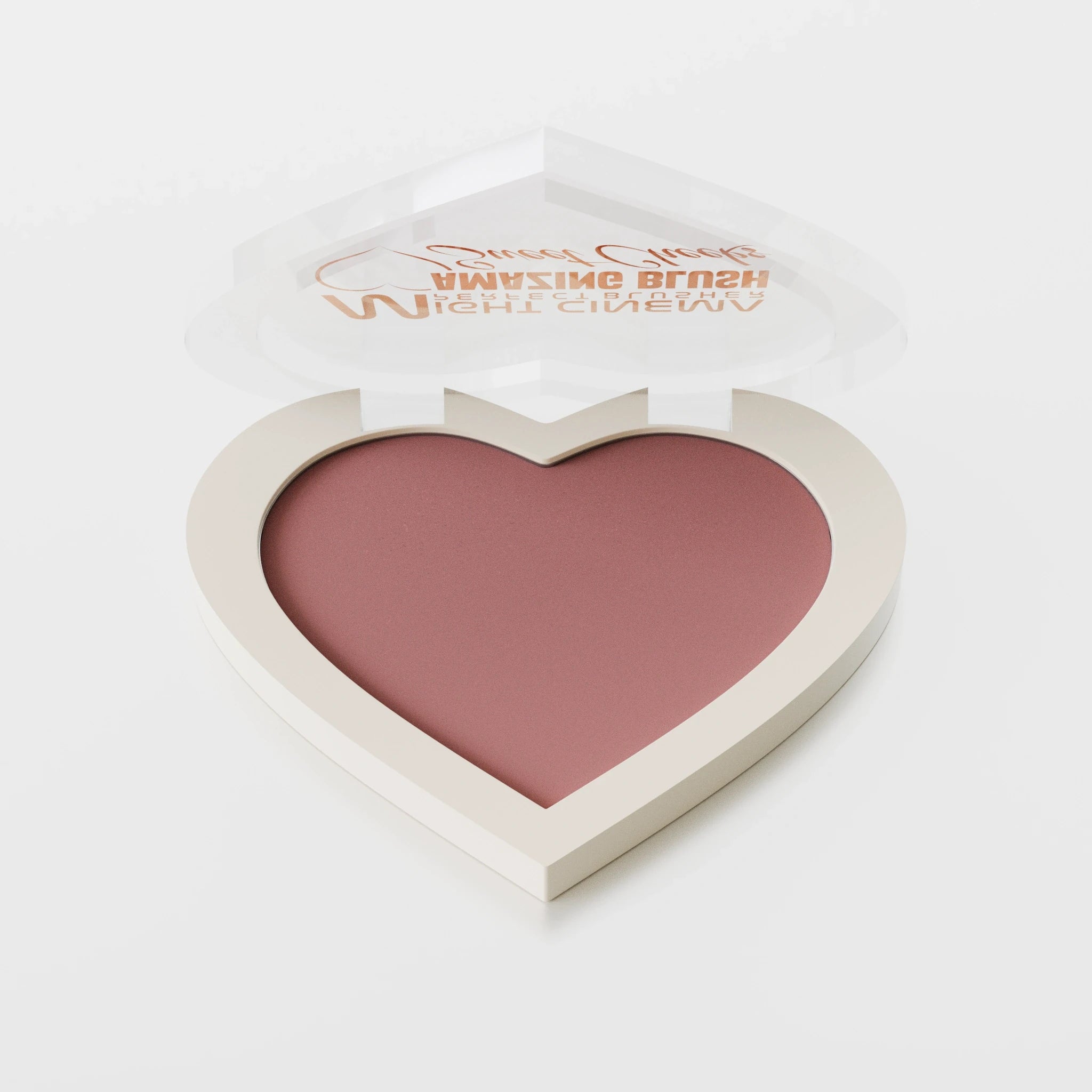 Velvet powder blush in a charming heart-shaped design
