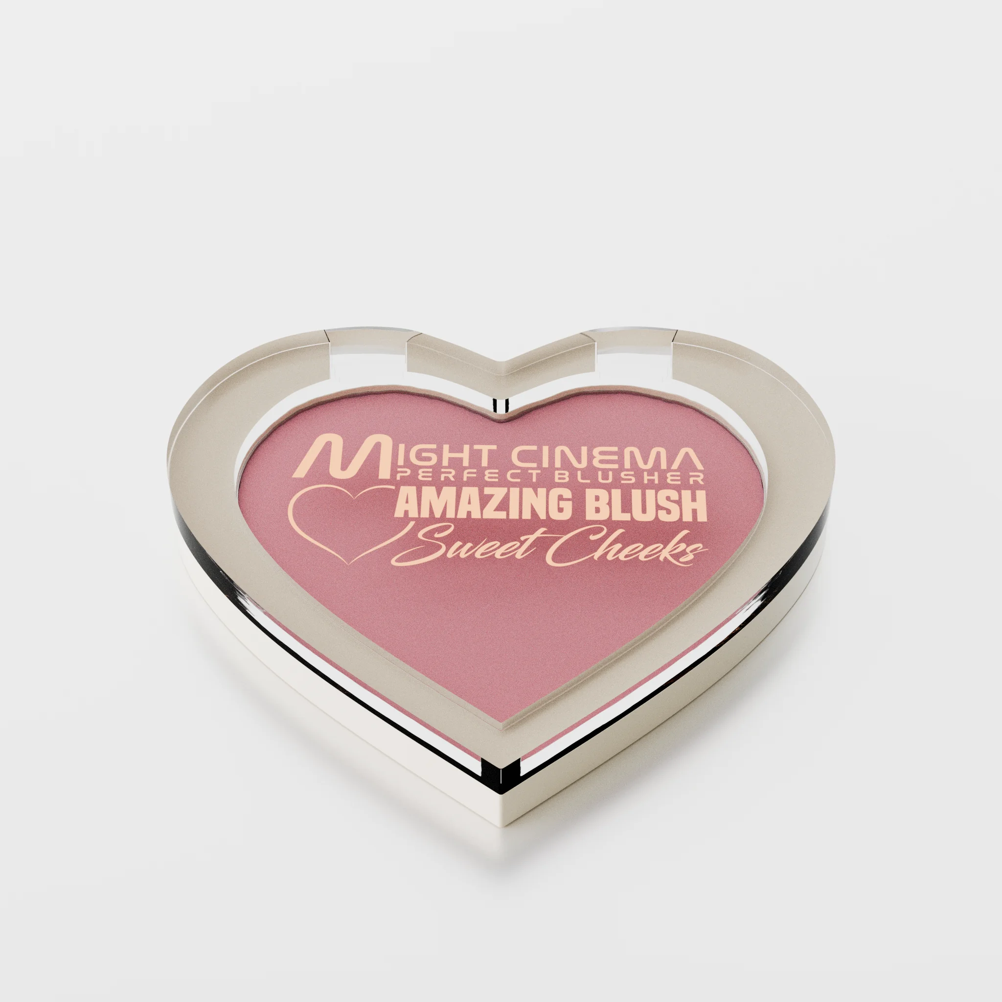 Velvet powder blush in a charming heart-shaped design