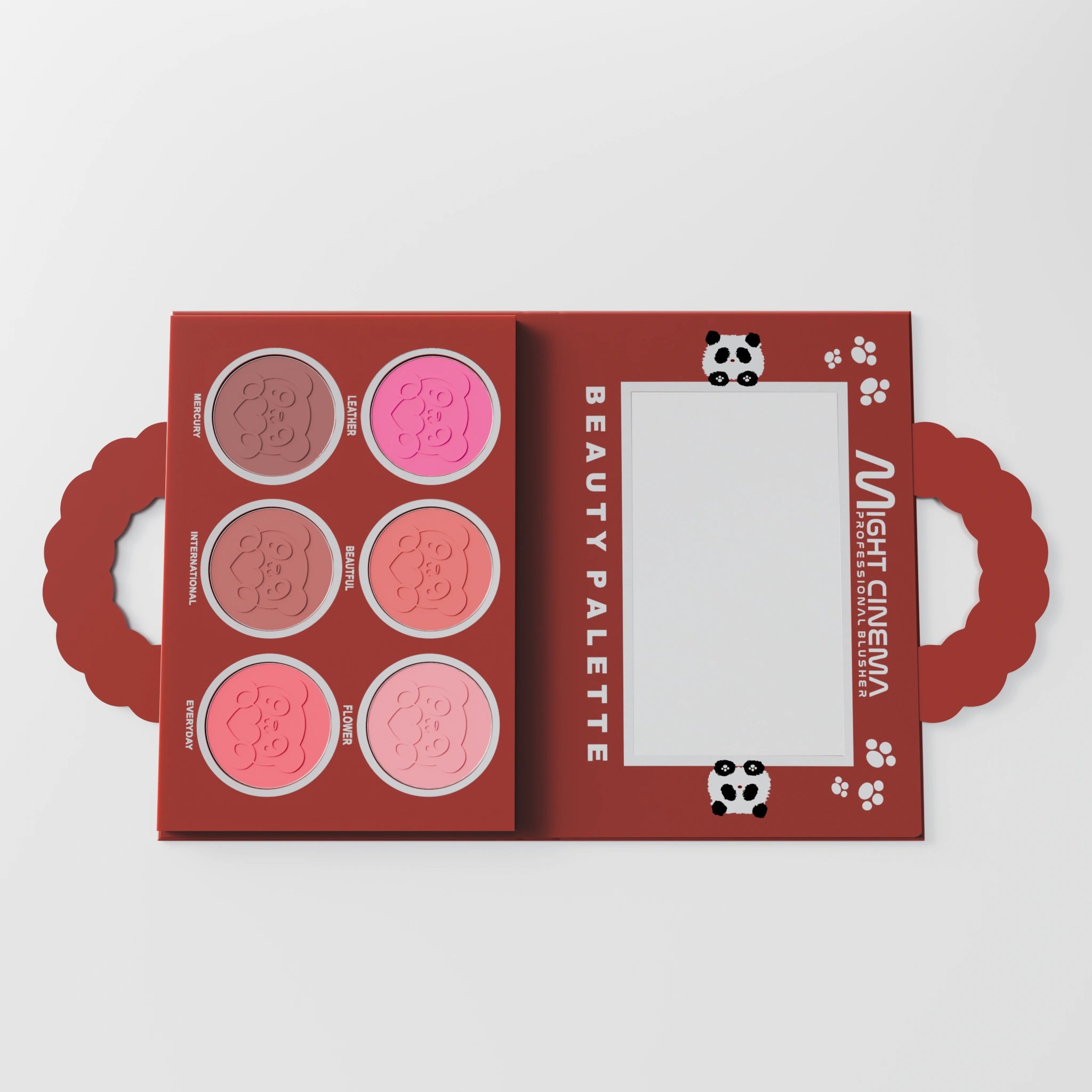 Panda-shaped blush palette